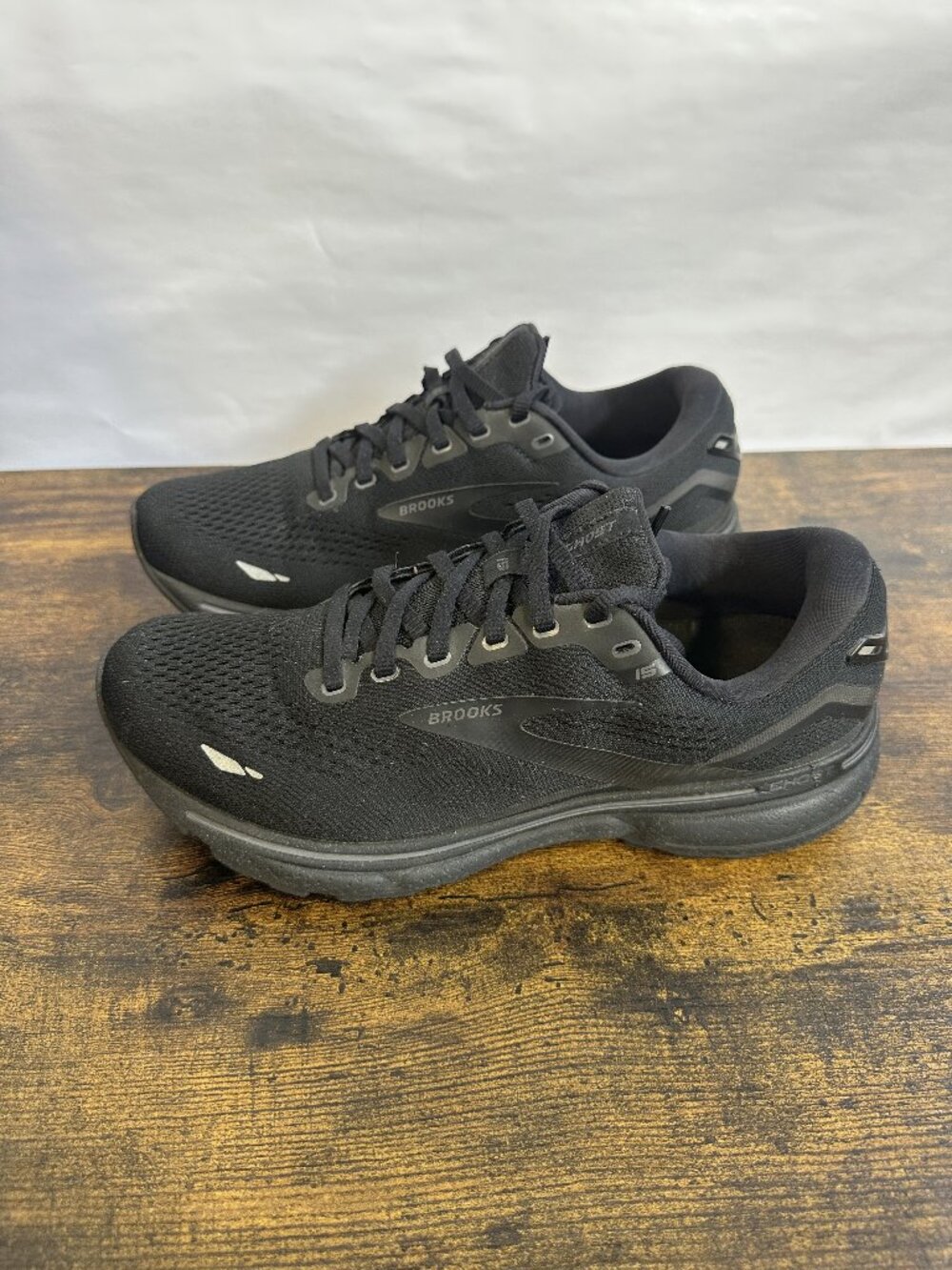 Brooks Ghost 15 Triple Black Athletic Running Shoes Sneakers Women's Size 9 Wide